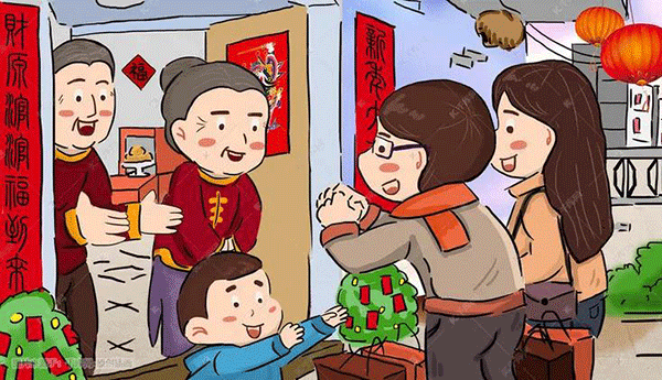 大年初二習(xí)俗,大年初二回娘家,大年初二祭財(cái)神,大年初二開年飯.gif